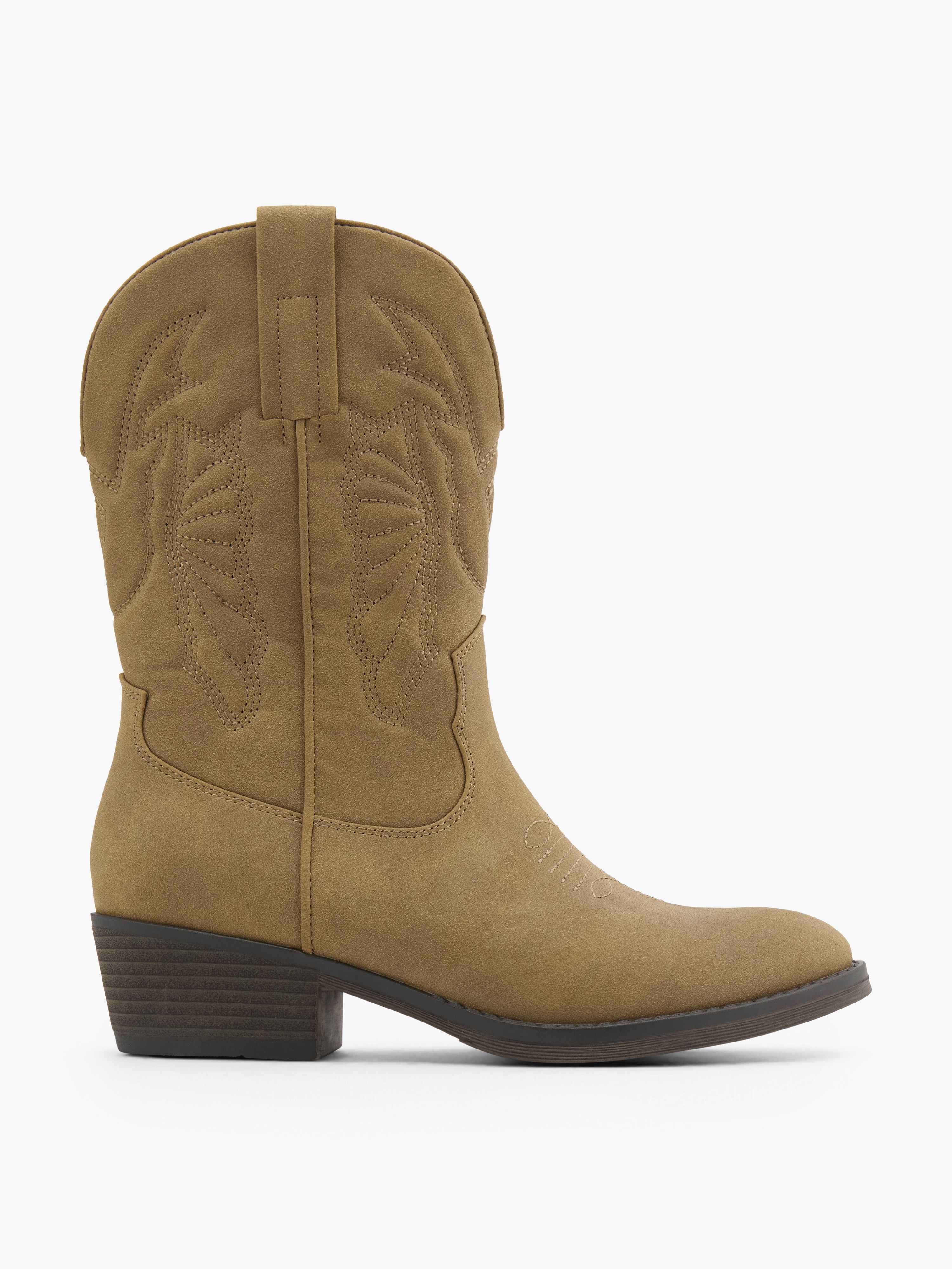 Beigefarbener Cowboy-Boot