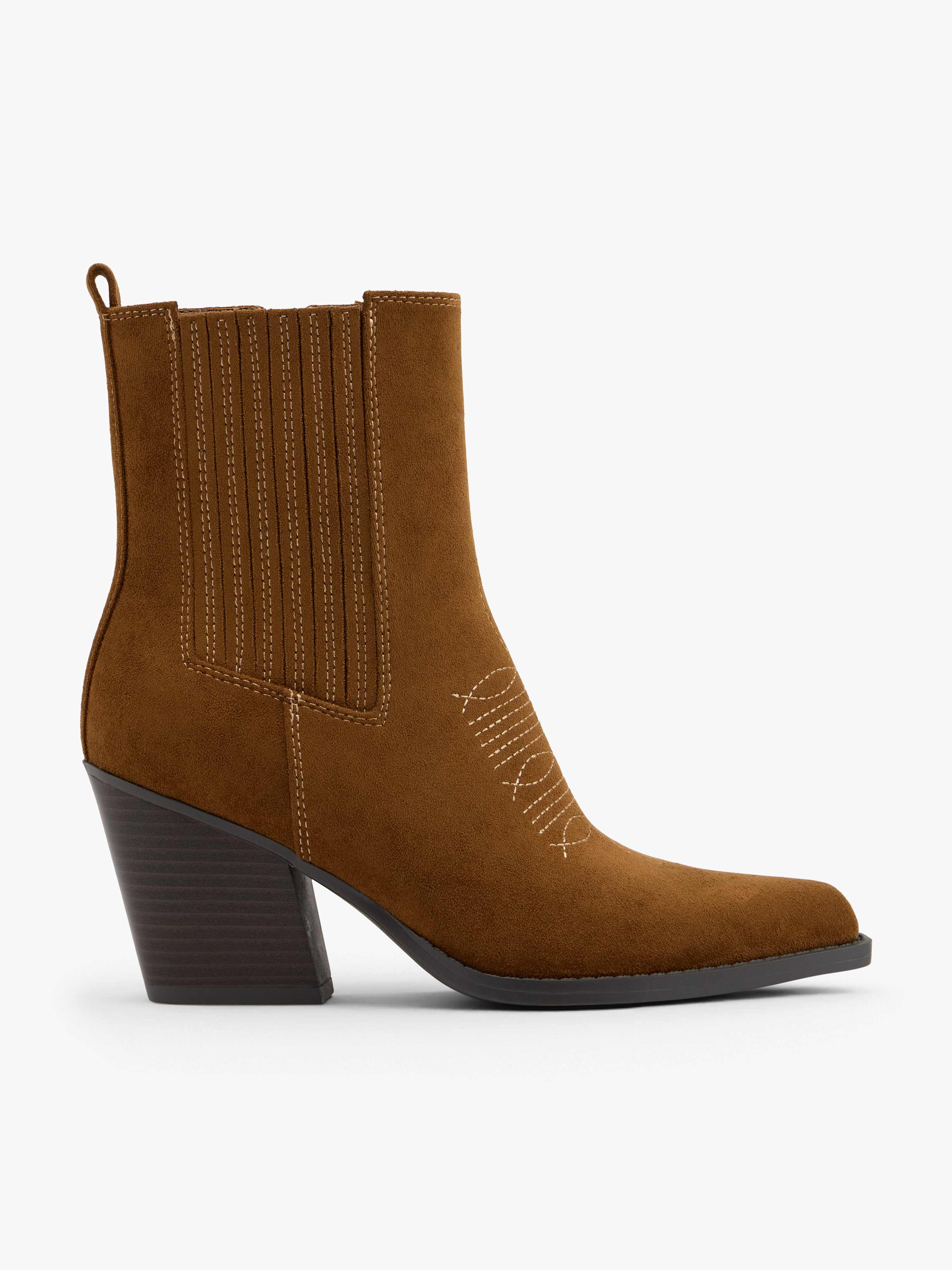 Brauner Cowboy-Boot mit Fransen