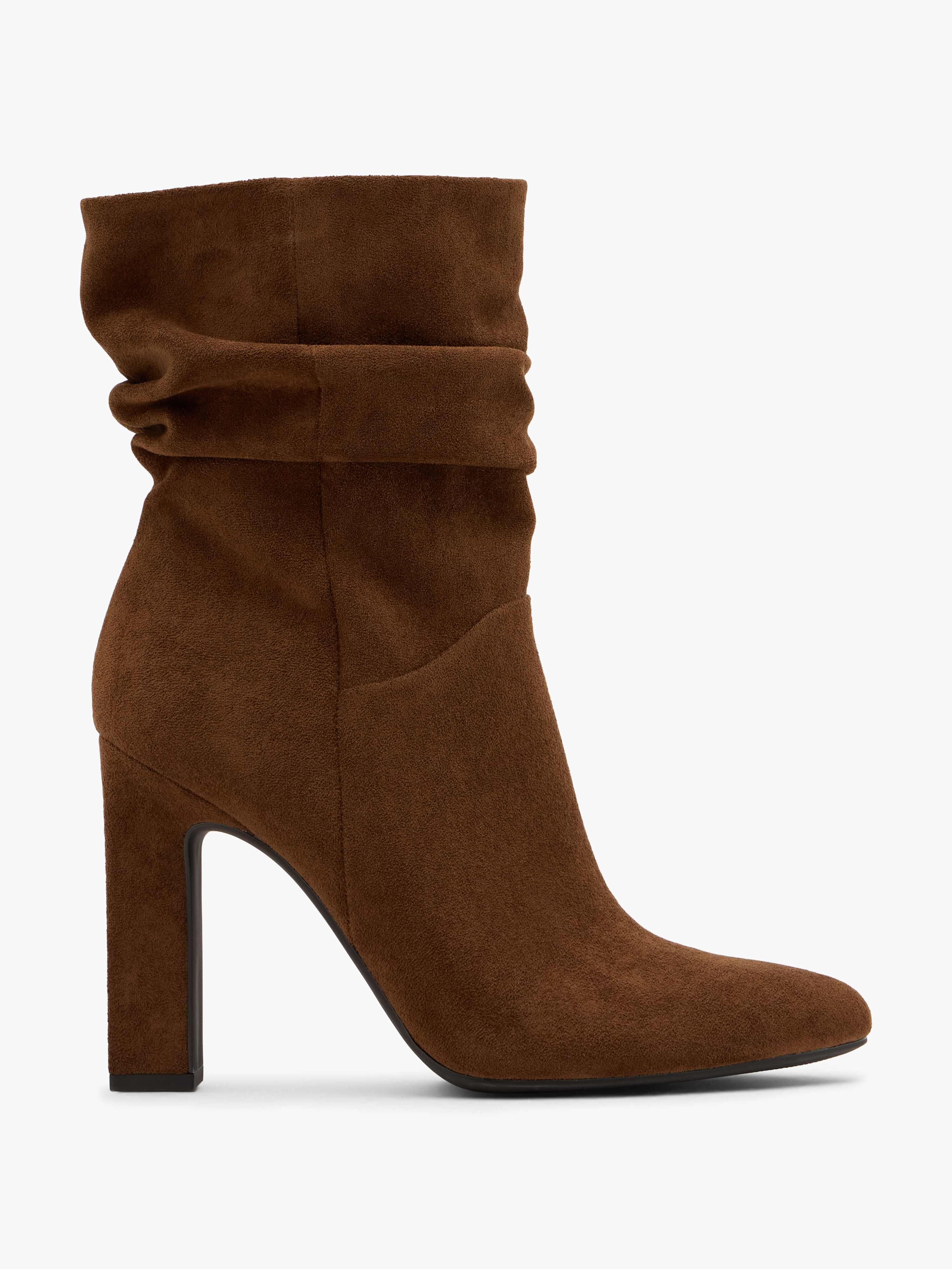 Dunkelbraune Stiefelette in Slouchy-Optik