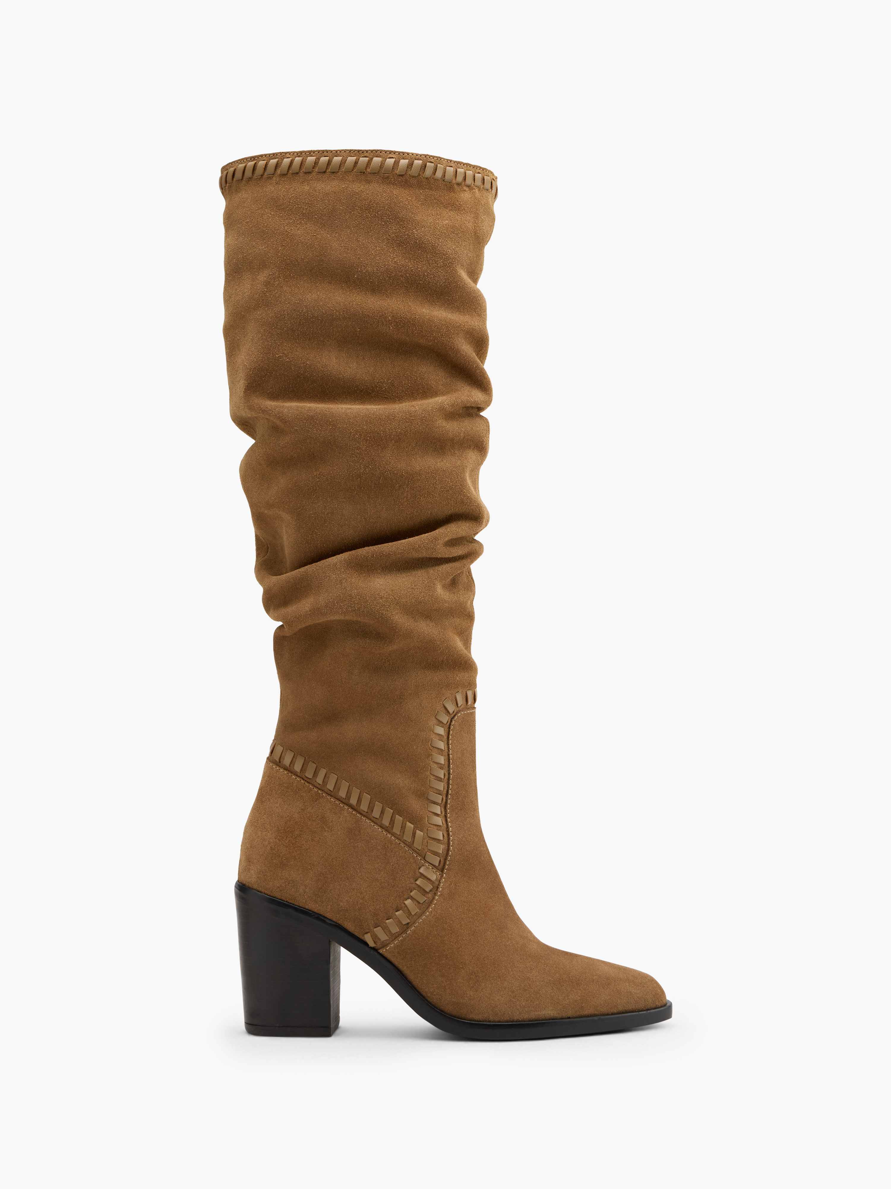 Brauner Stiefel mit hohem Schaft