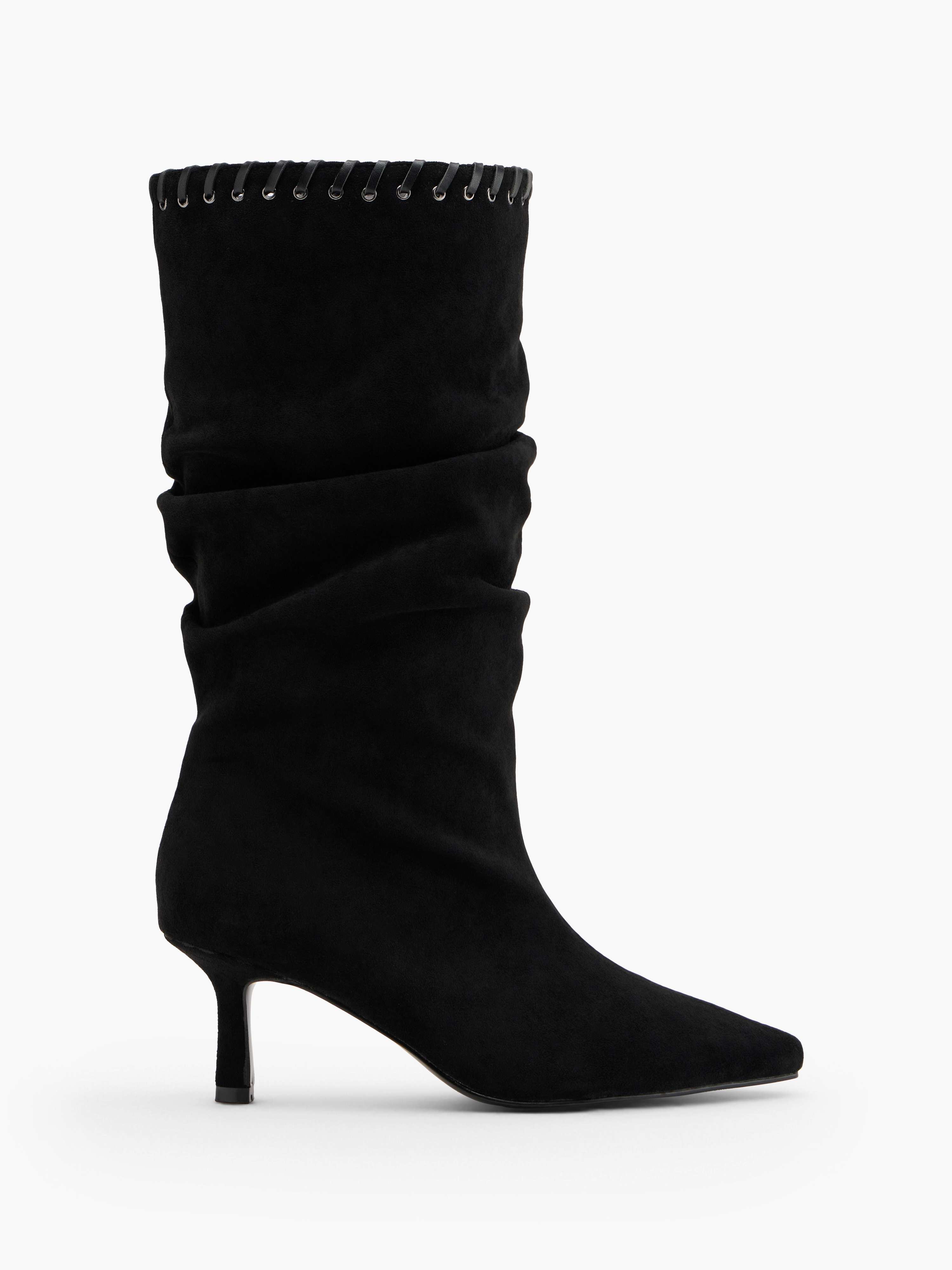 Slouchy Stiefelette in Schwarz