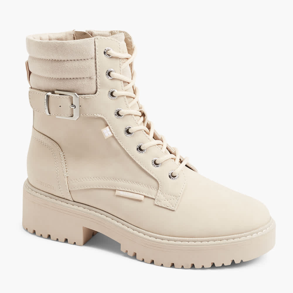 Schnürboot in Off-White Farbton