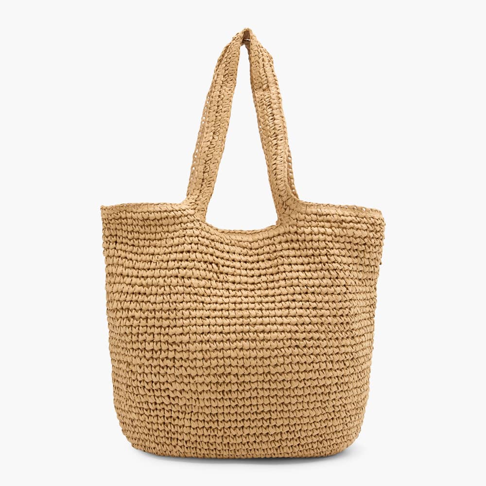 Semplice borsa shopper marrone con effetto rafia