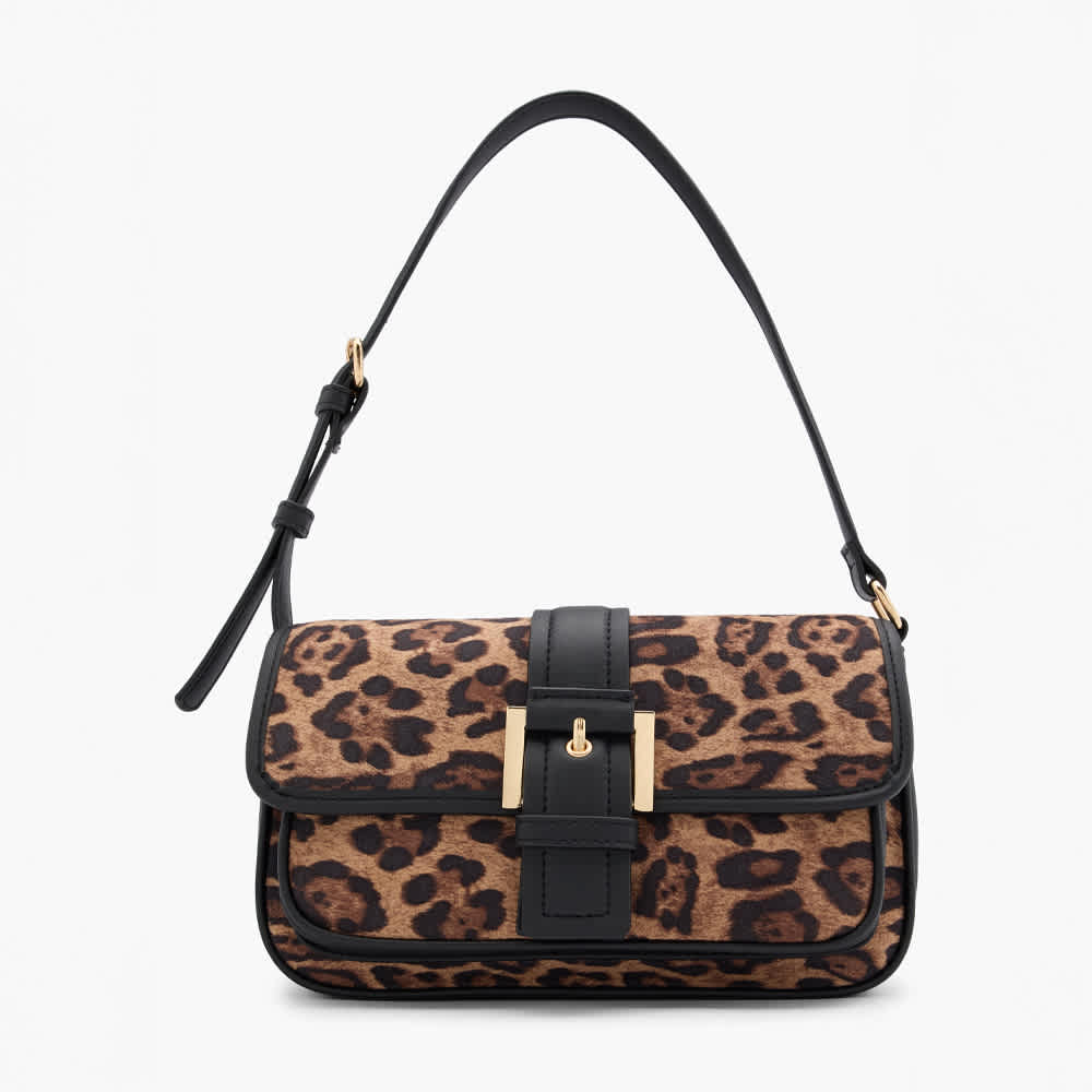 Baguette Bag mit Animalprint-Muster
