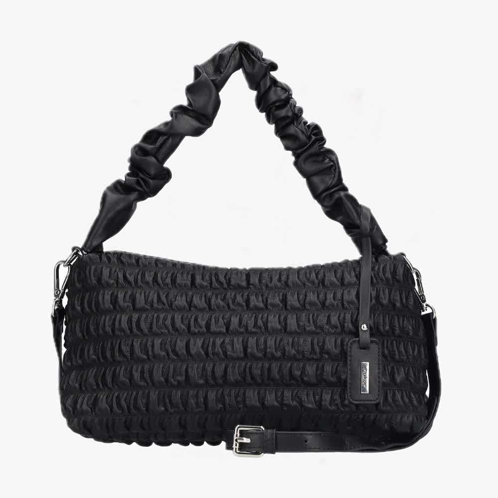 Schwarze Baguette Bag mit Flecht-Design
