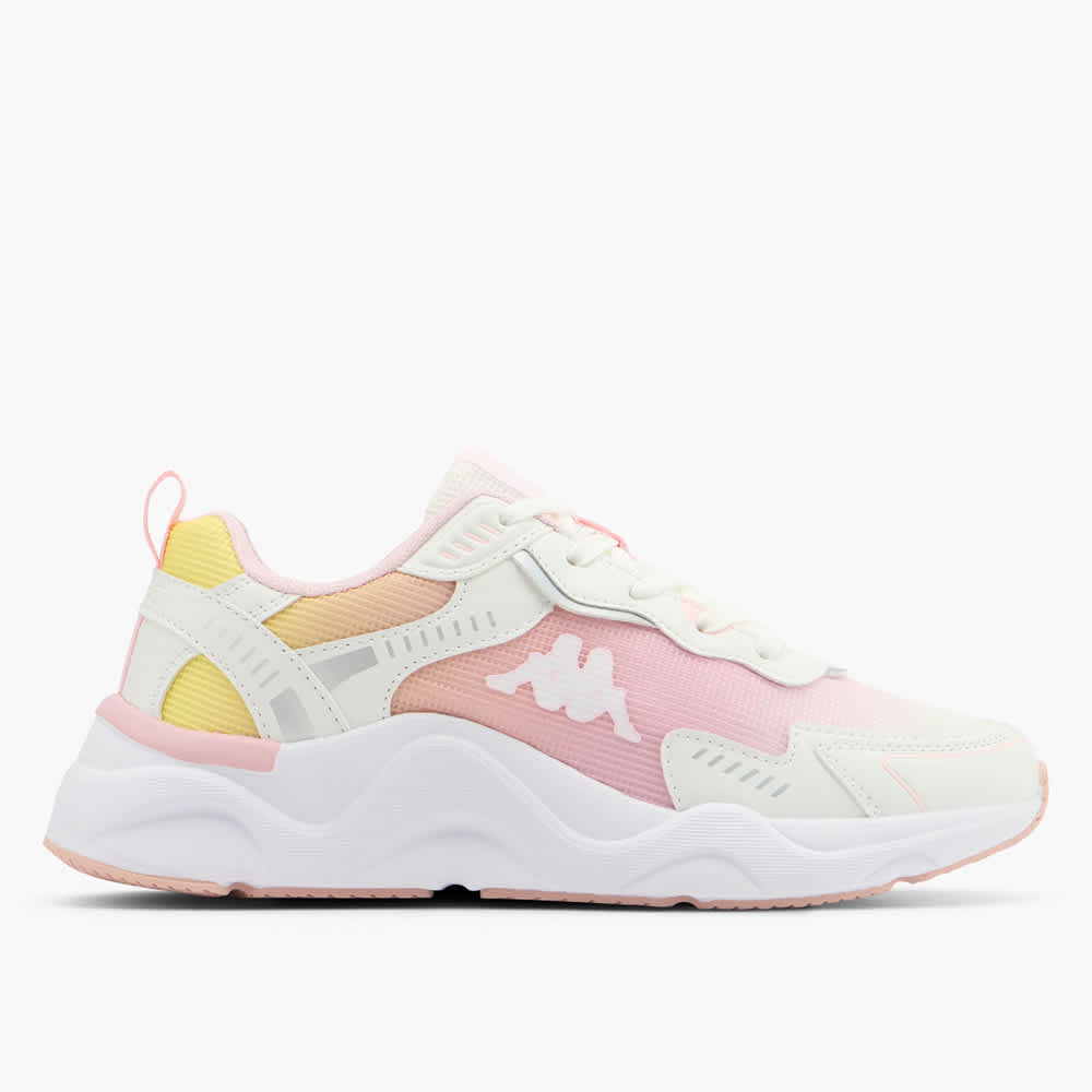 Weißer Sneaker mit bunten Farbakzenten