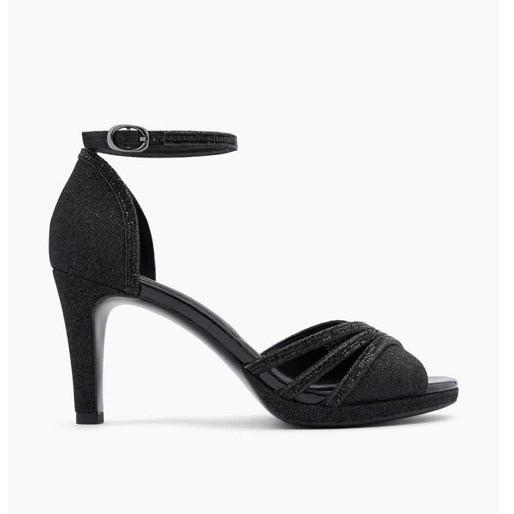 Schwarzer eleganter Pumps mit Knöchelband