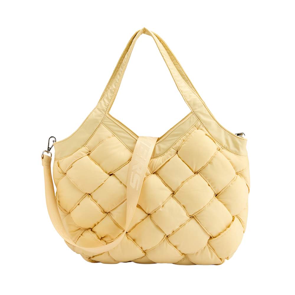 Goldene Handtasche mit aufwändiger Steppung