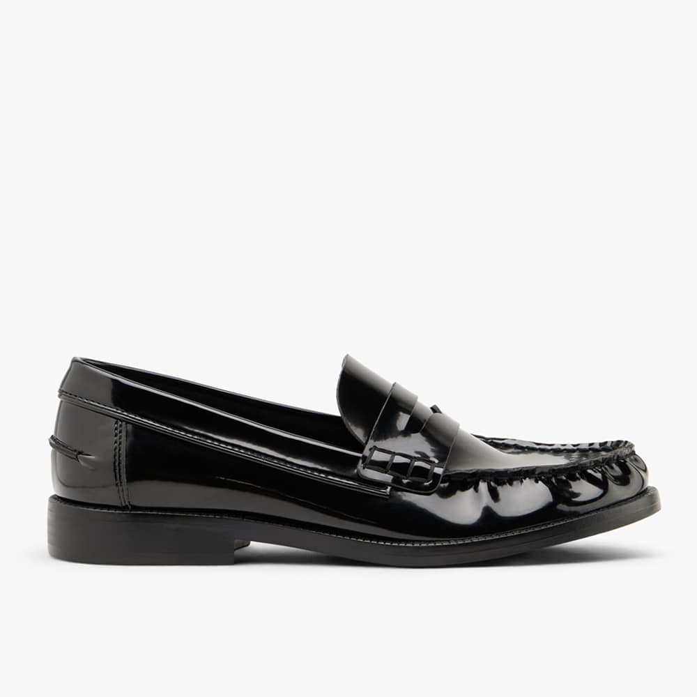 Schwarzer Dandy-Schuh in Glanz-Optik