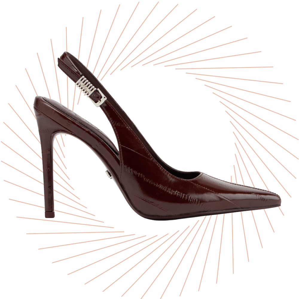Dunkelroter Slingback-Stiletto