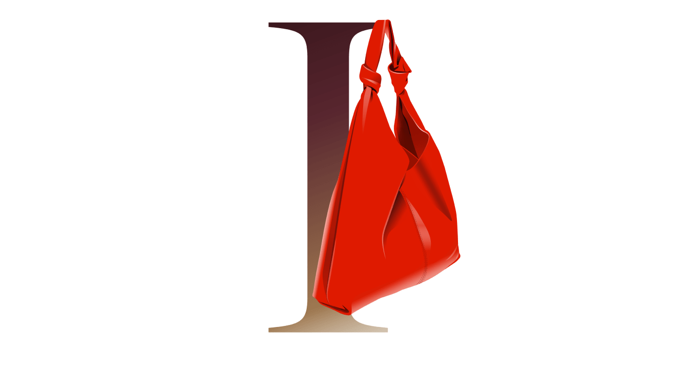 Illustration des Buchstabens I, symbolisch für It-Bags