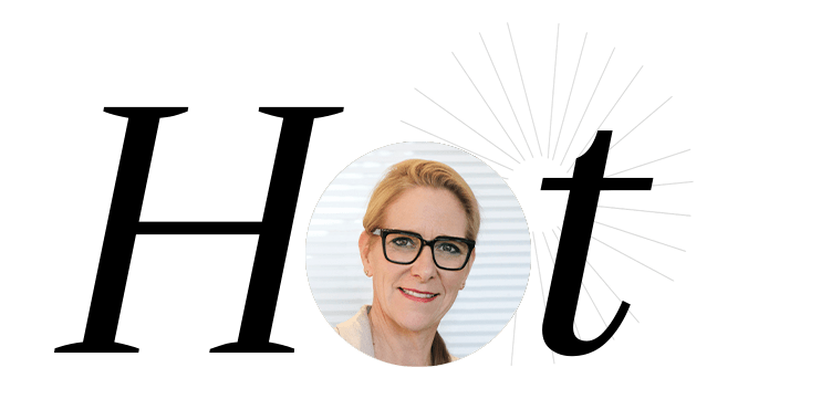 Schriftzug "Hot" mit Bild einer Frau im Buchstaben O - Britta B.