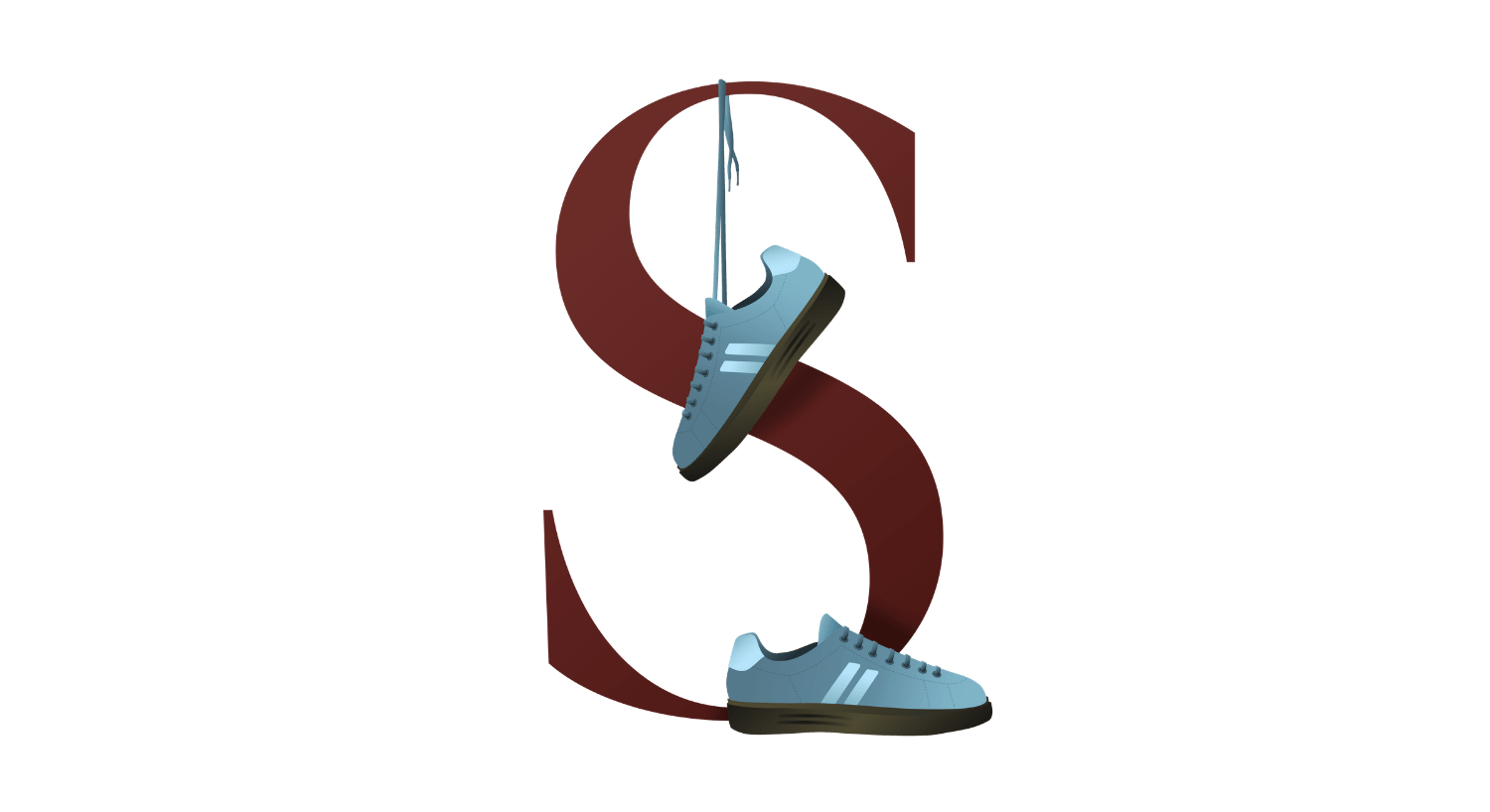 Illustration des Buchstabens S, symbolisch für Sneaker