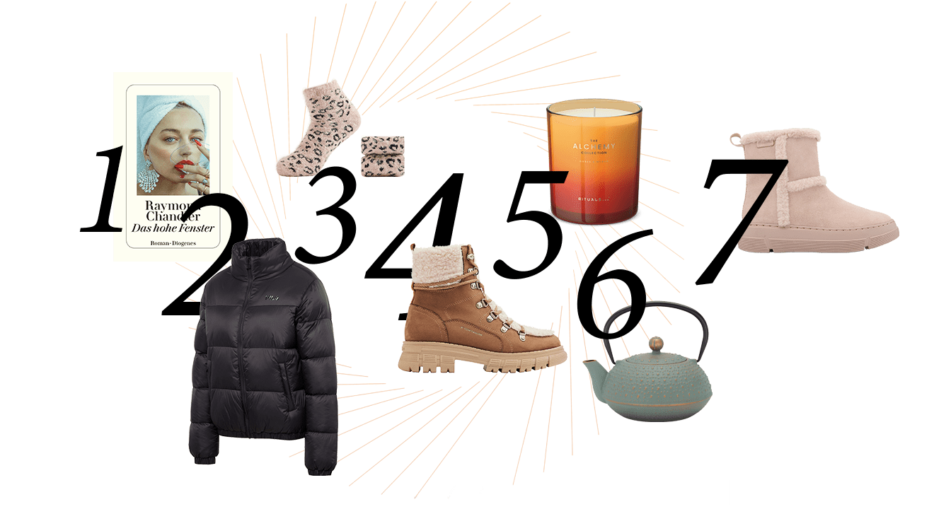 Collage mit sieben Essentials für die Übergangszeit
