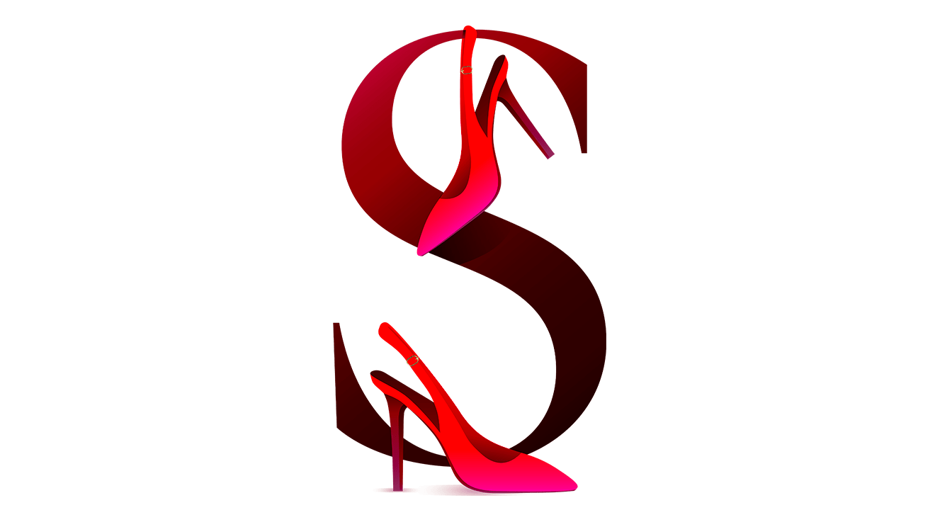 Illustration des Buchstabens S, symbolisch für Stilettos