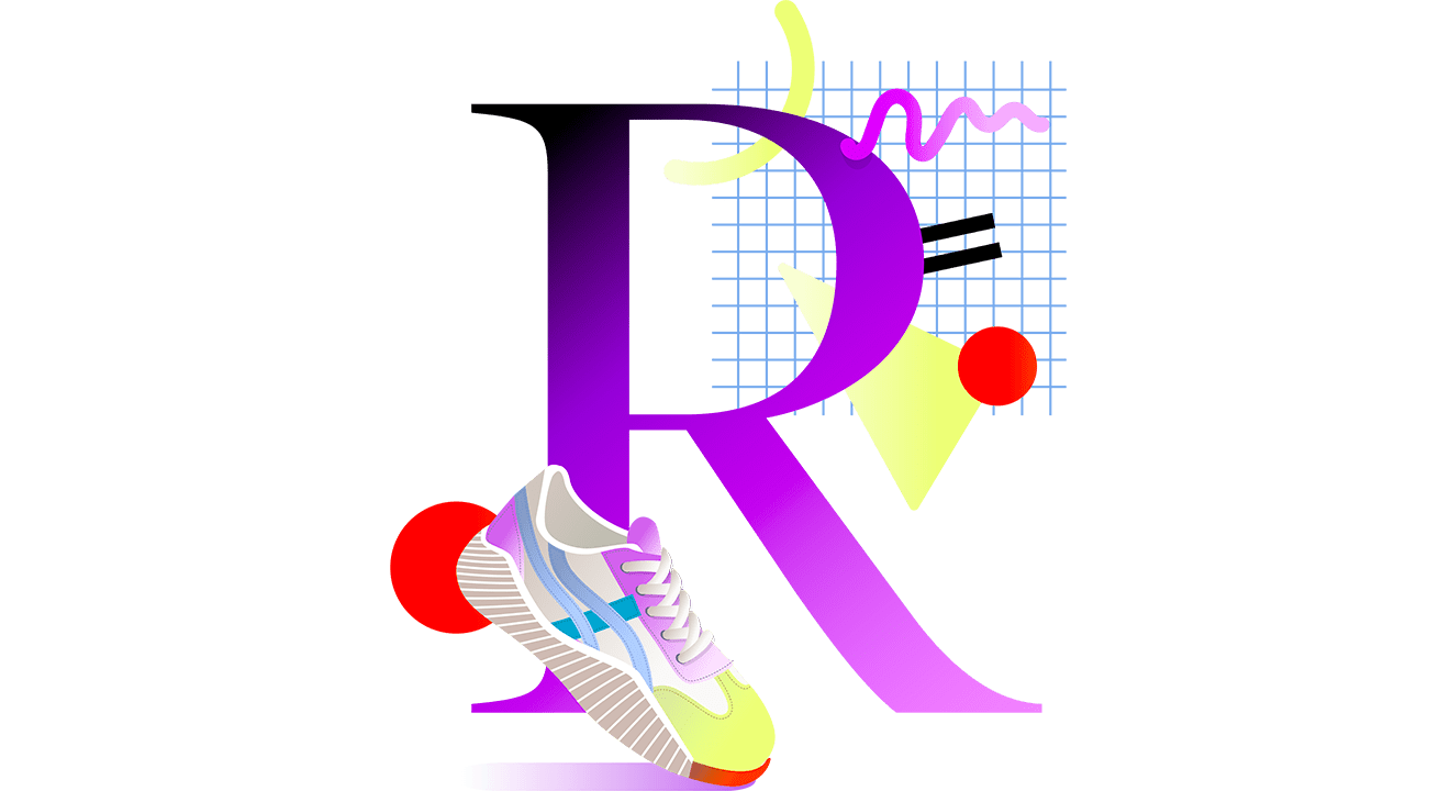 Illustration des Buchstabens R, symbolisch für den Retro-Look