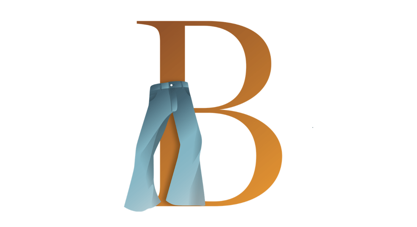 Illustration des Buchstabens B, symbolisch für Bootcut Jeans