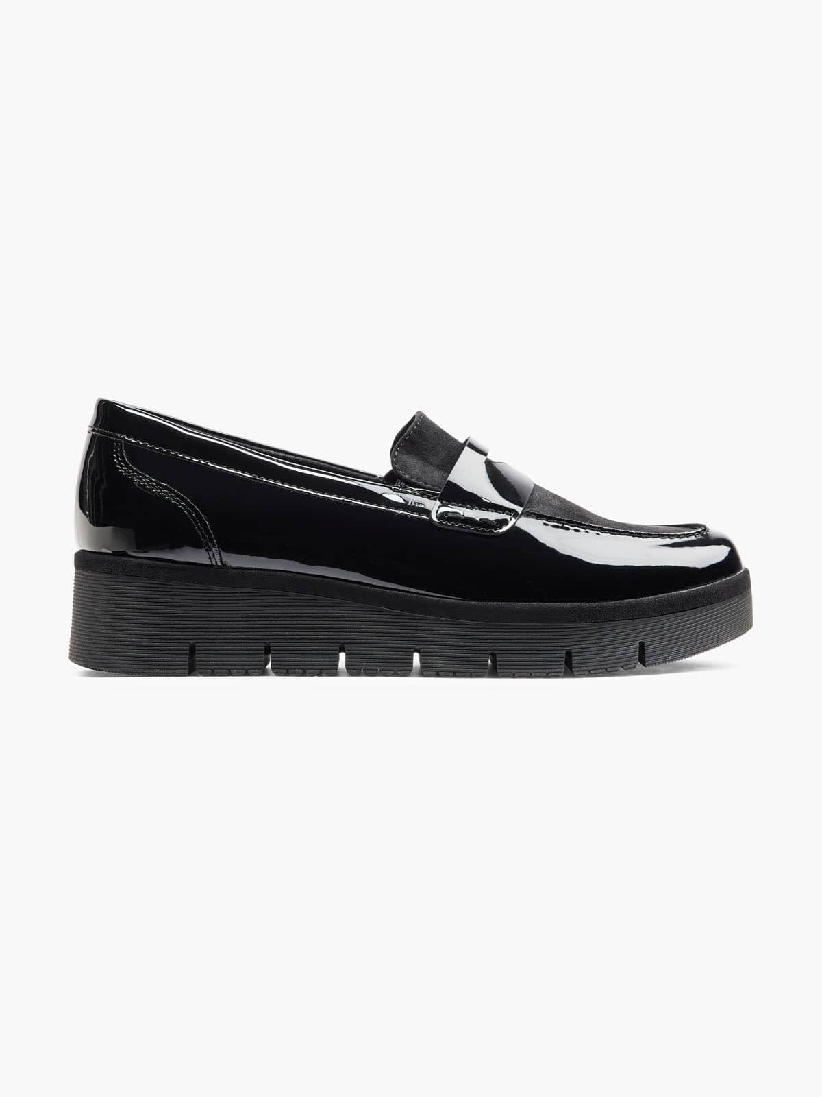Schwarzer Loafer in glänzender Lack-Optik
