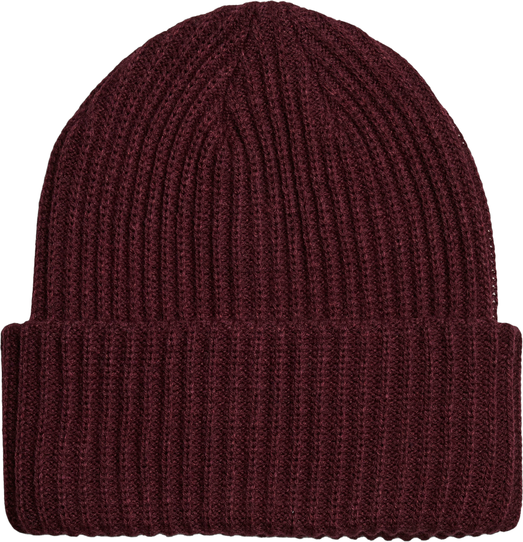 Dunkelroter Beanie in Strick-Optik