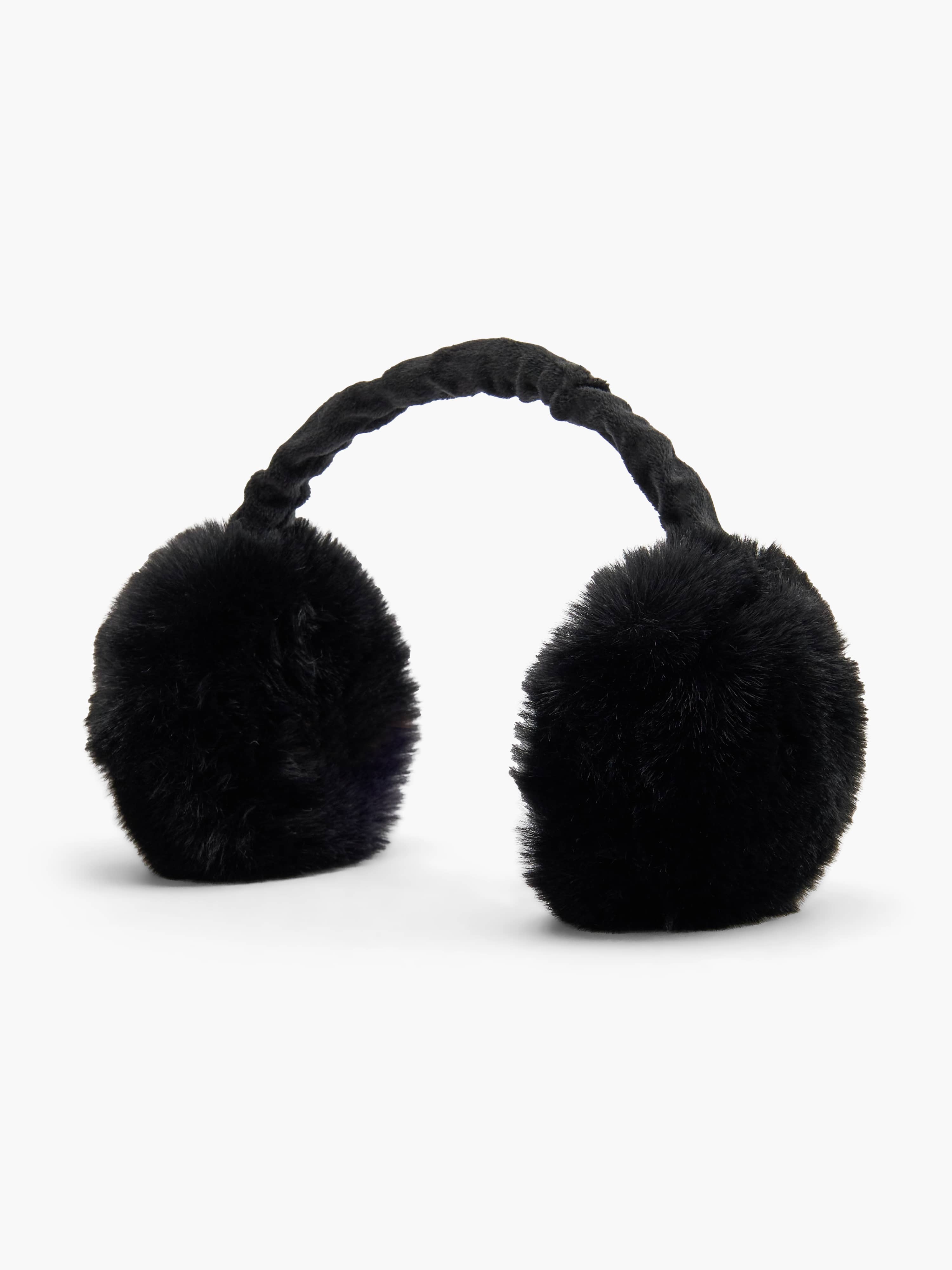 Flauschige Ohrenwärmer in Nachtschwarz