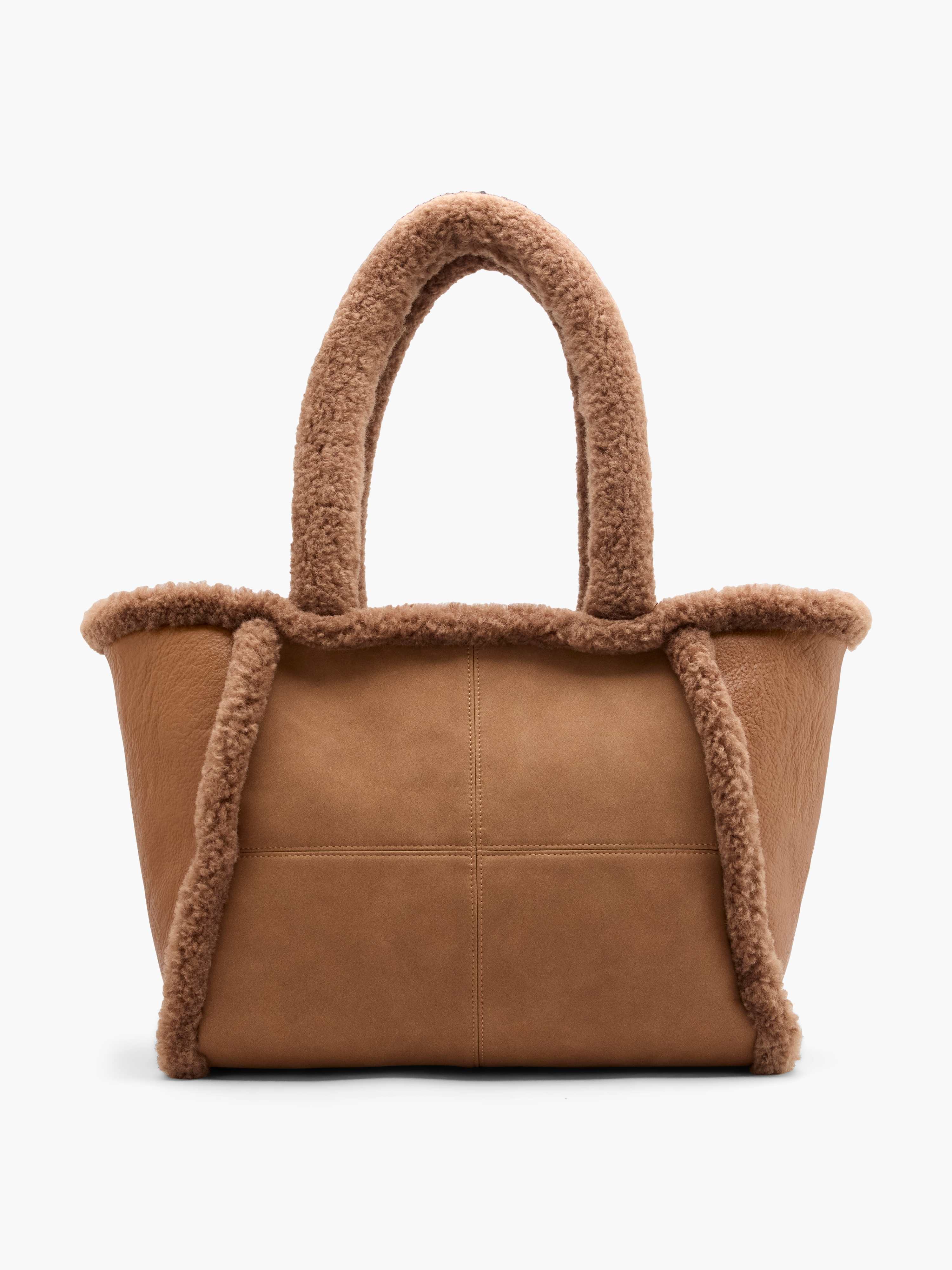 Braune Korb-Tasche in Flecht-Optik