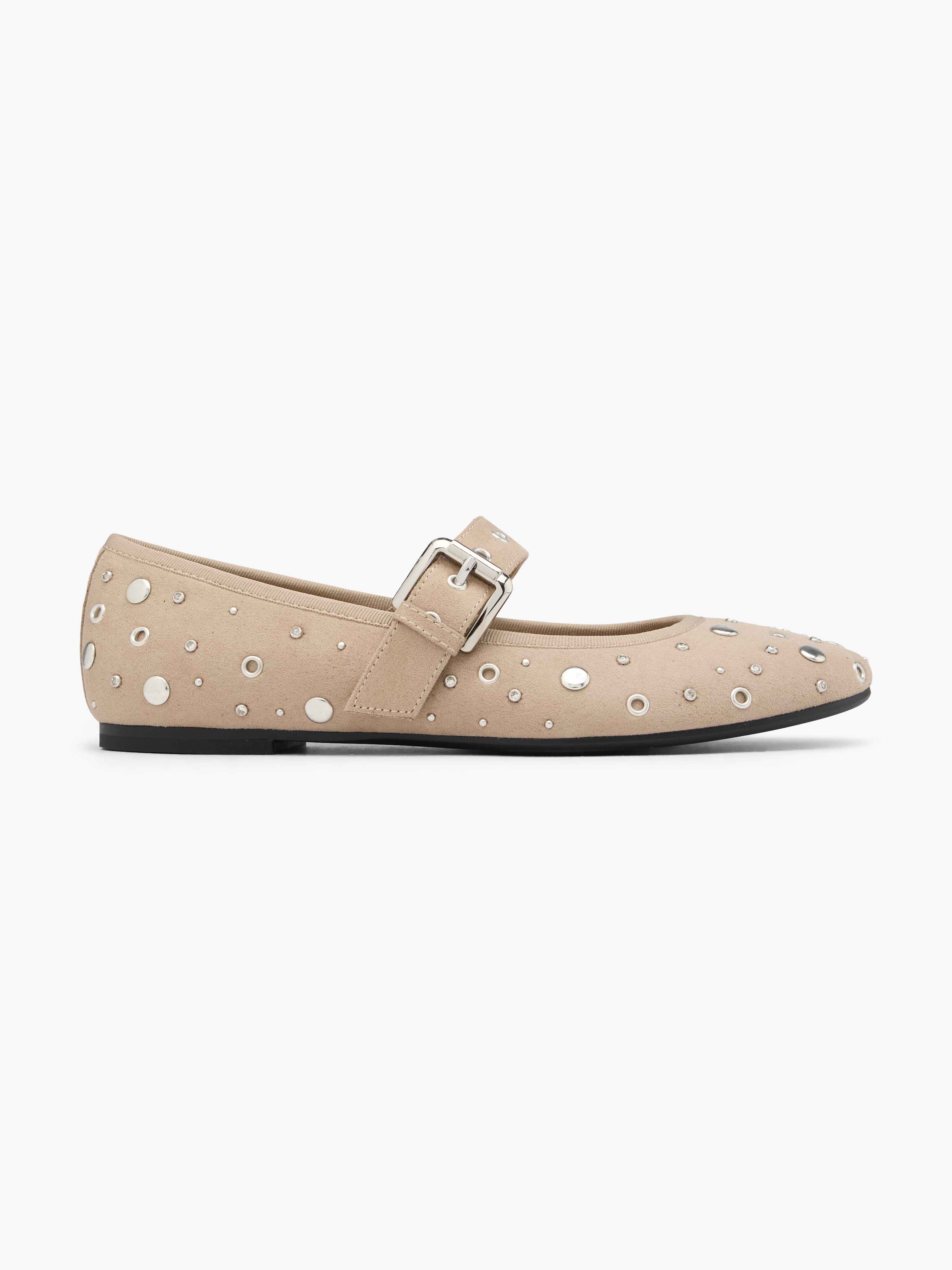 Beigefarbener Ballerina-Schuh mit Schlaufe