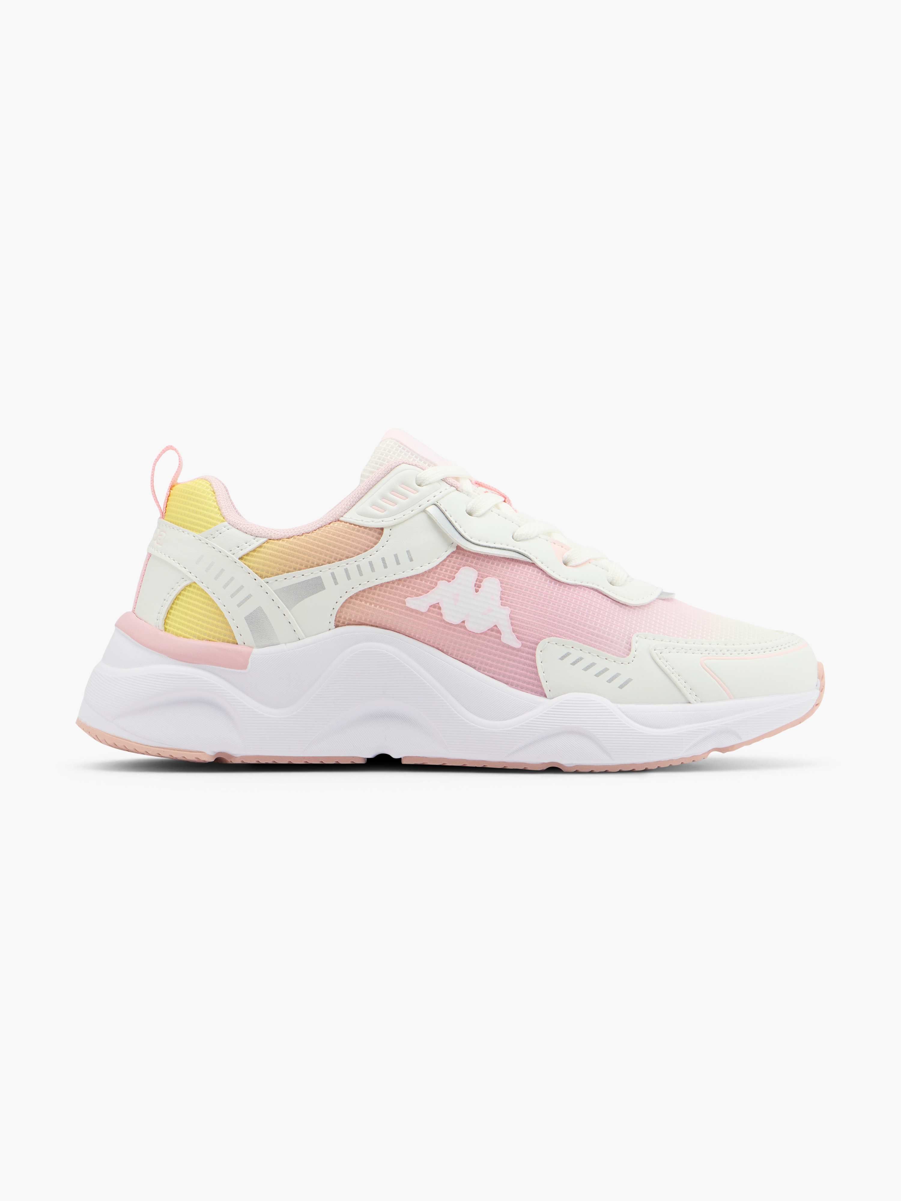 Weißer Sneaker mit bunten Farbakzenten