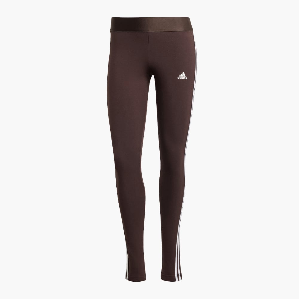 Braune Yogapants der Marke Adidas mit abgesetztem Gummibund