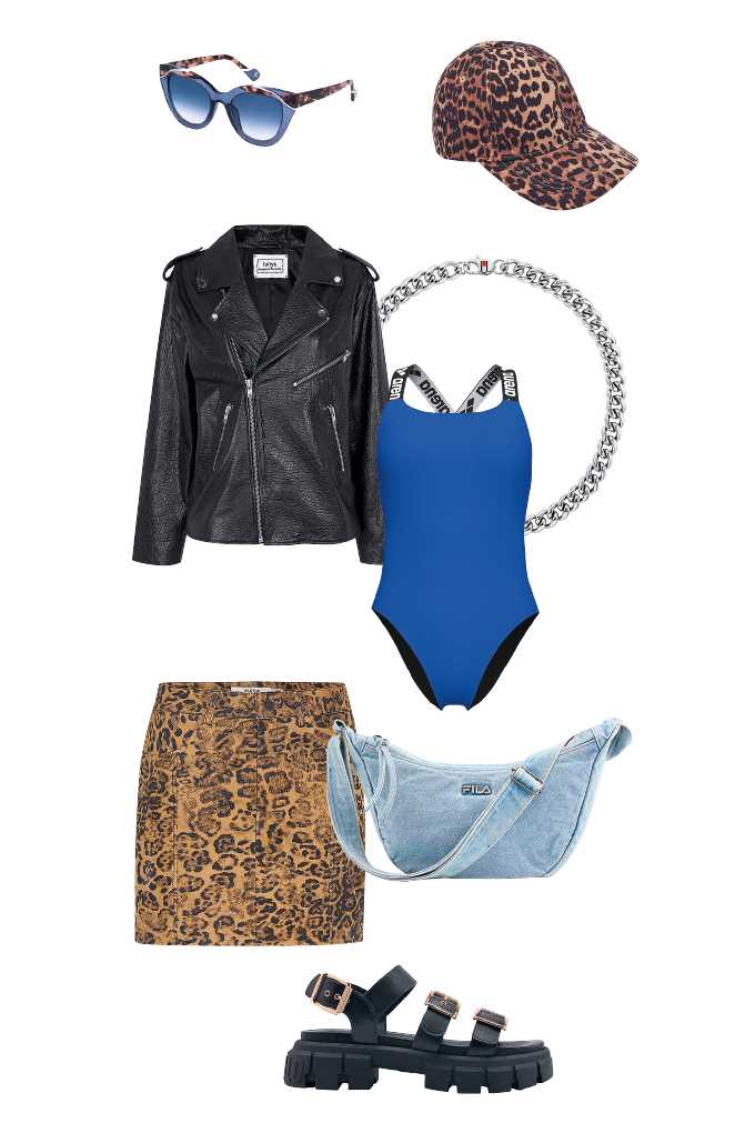 Kollektion mehrerer Fashion-Essentials für ein gelungenes Festival