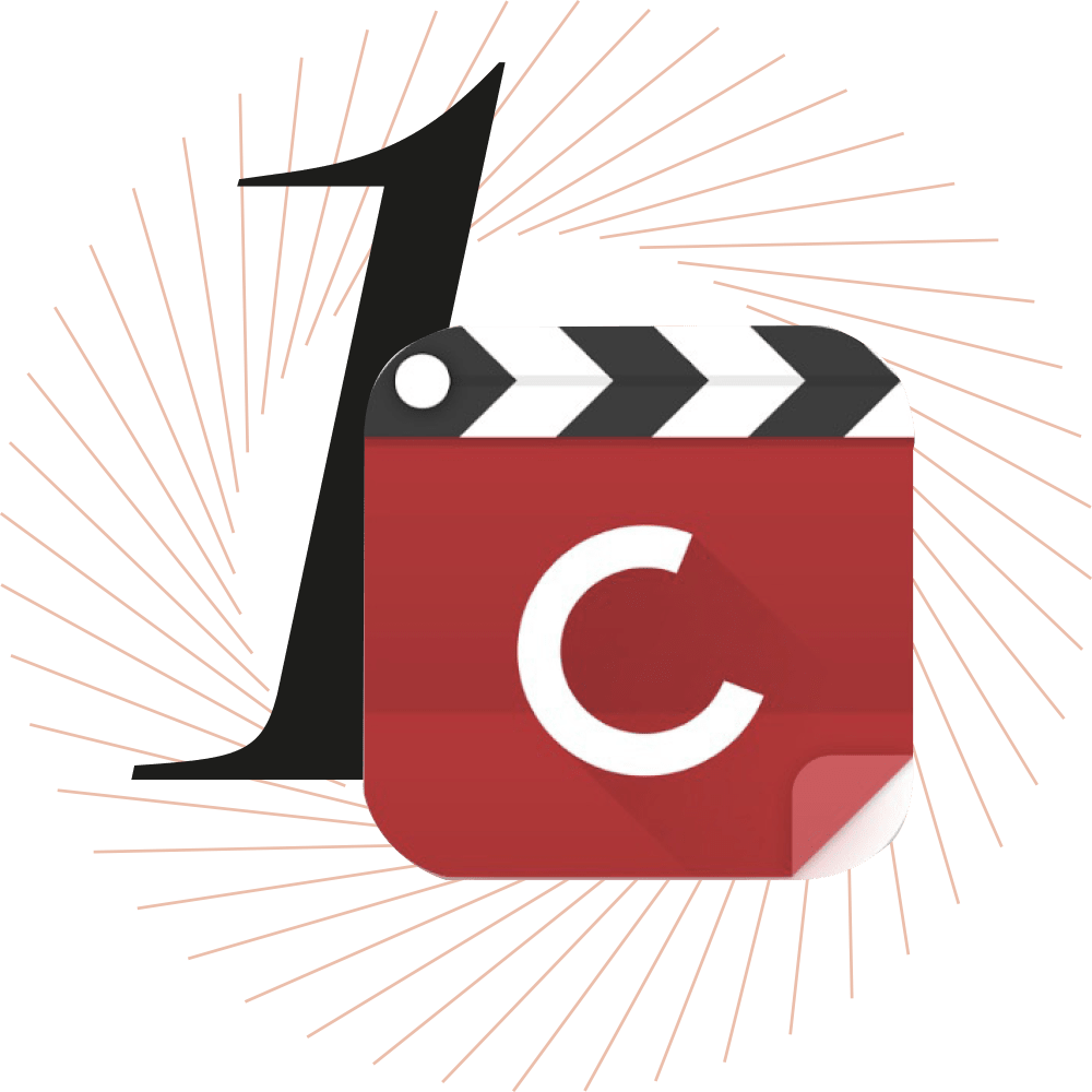 Logo der CineTrak-App, schwarze Ziffer 1 im Bild