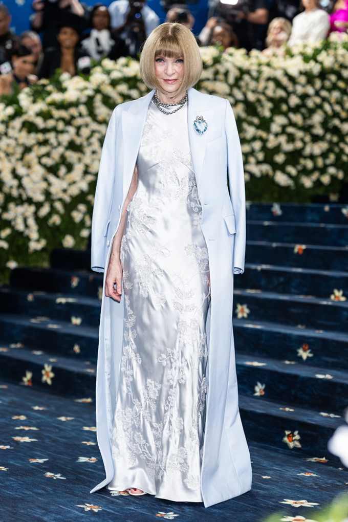 Anna Wintour in silbernem Outfit bei der Met Gala