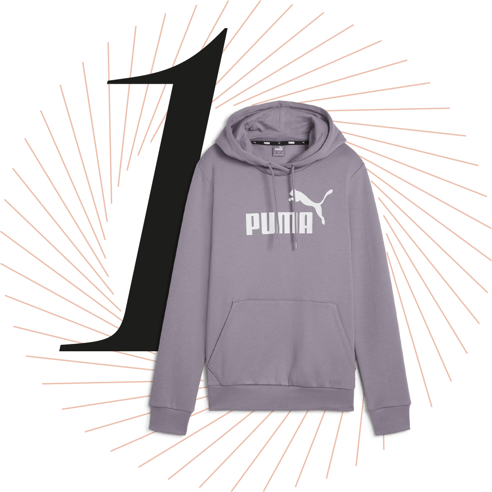 Puma-Sweater, schwarze Ziffer 1 im Hintergrund