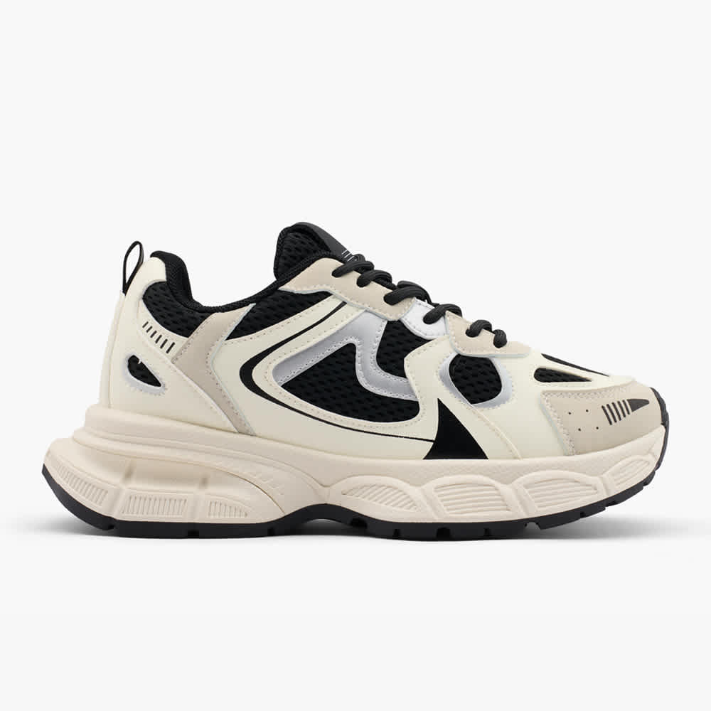 Weißer Chunky Sneaker mit blauen Akzenten
