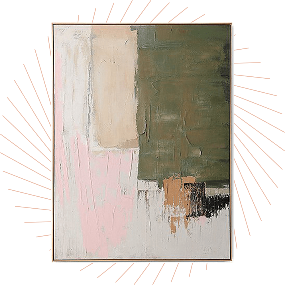 Ein Gemälde mit Motiven in Pastellfarben