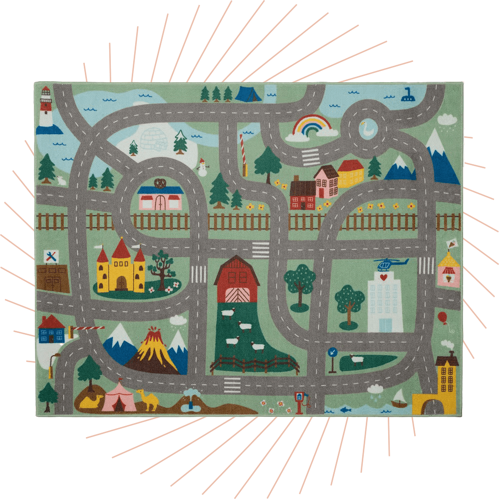 Teppich mit klassischem Straßen-Design für Kinder