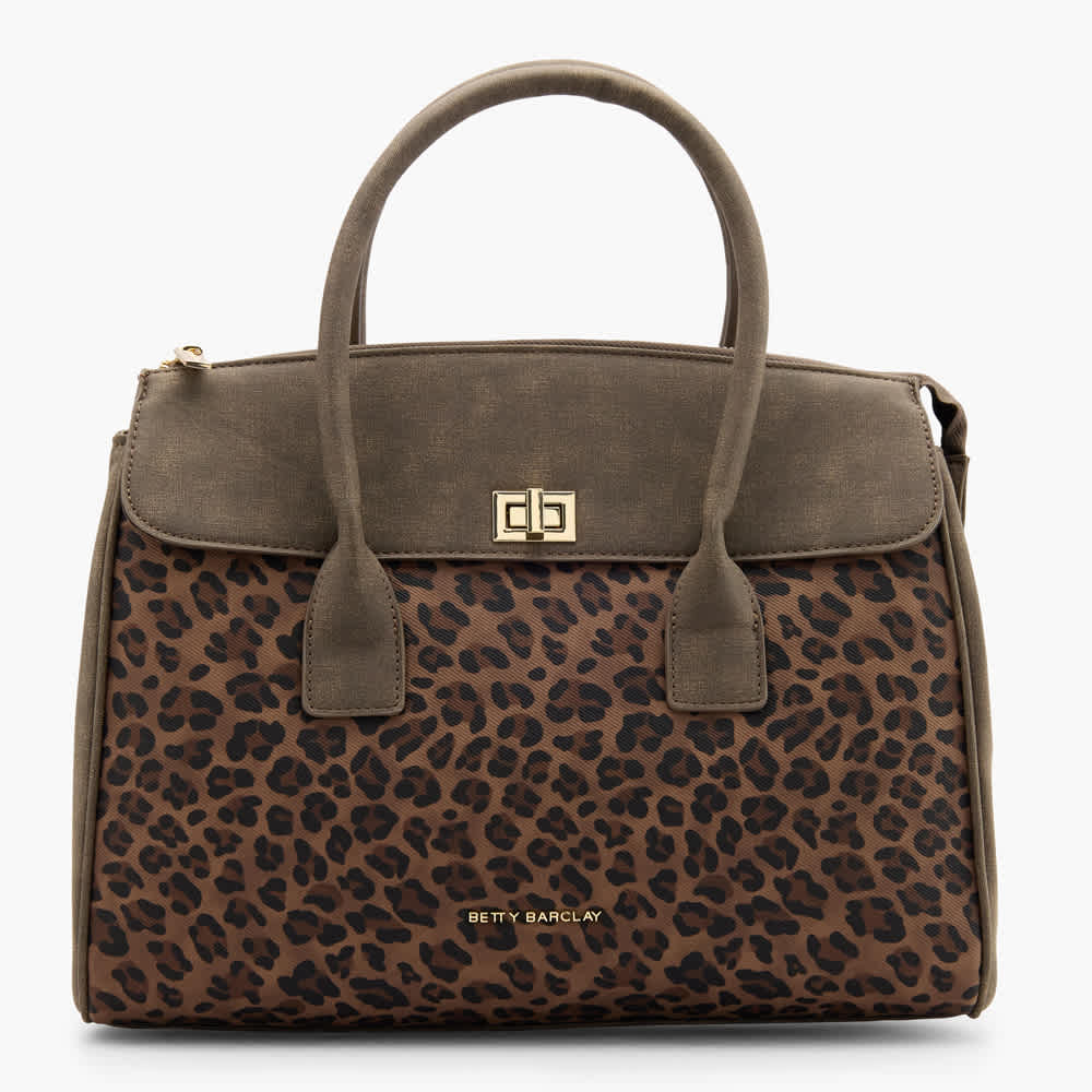 Rucksack aus robustem Jacquard-Stoff mit Leopard-Print