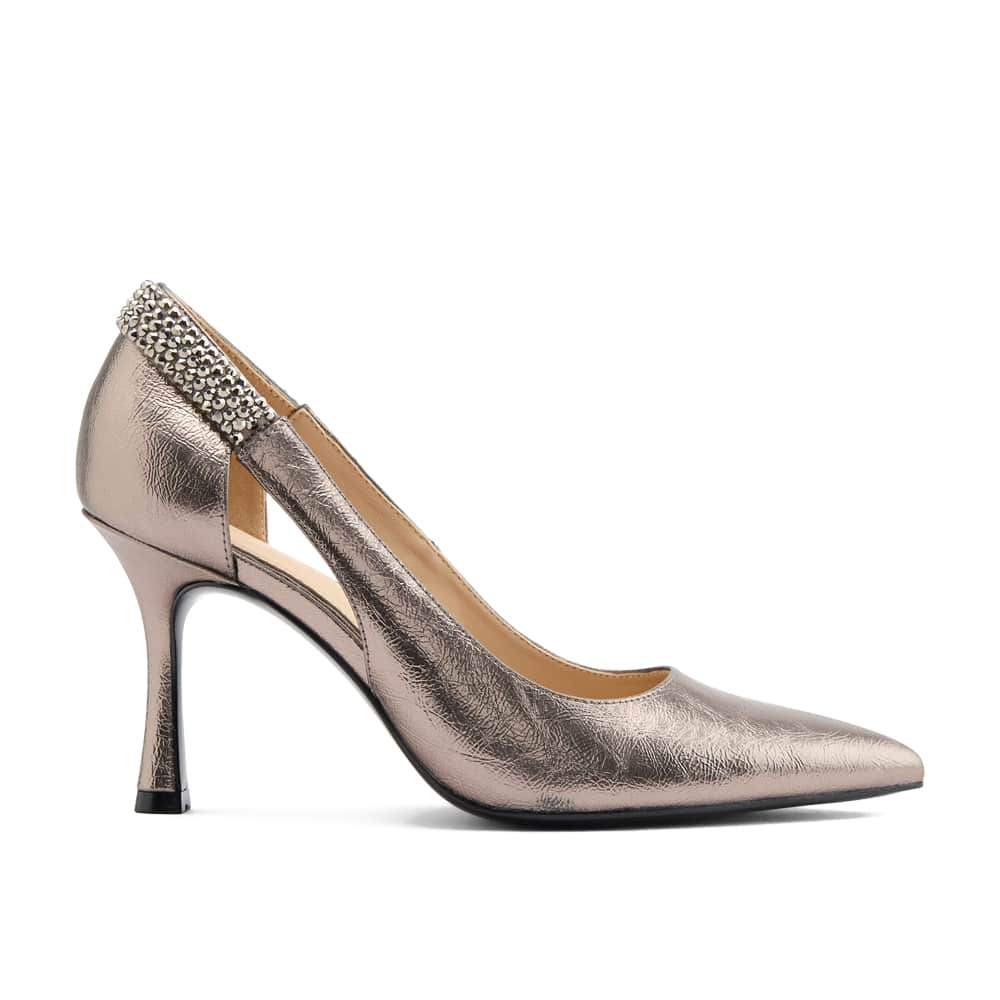 Silbern glänzender Heel