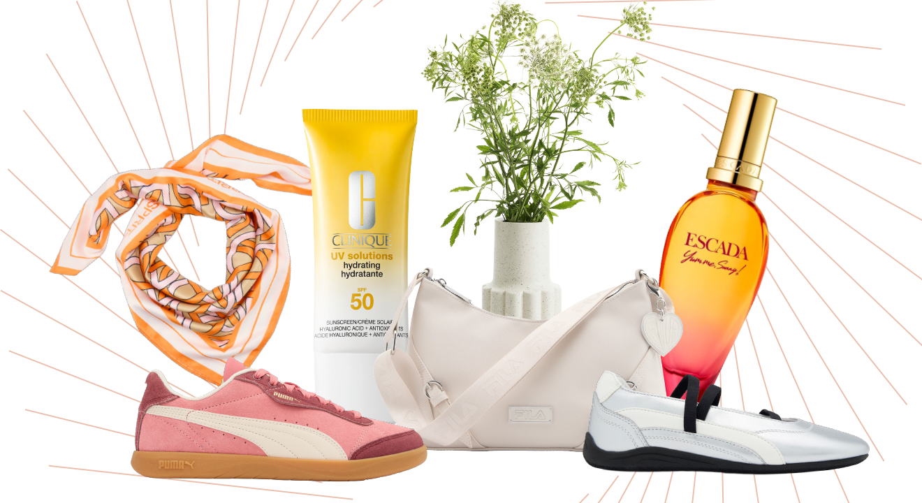 Collage mit sieben Essentials für den Frühlingsanfang