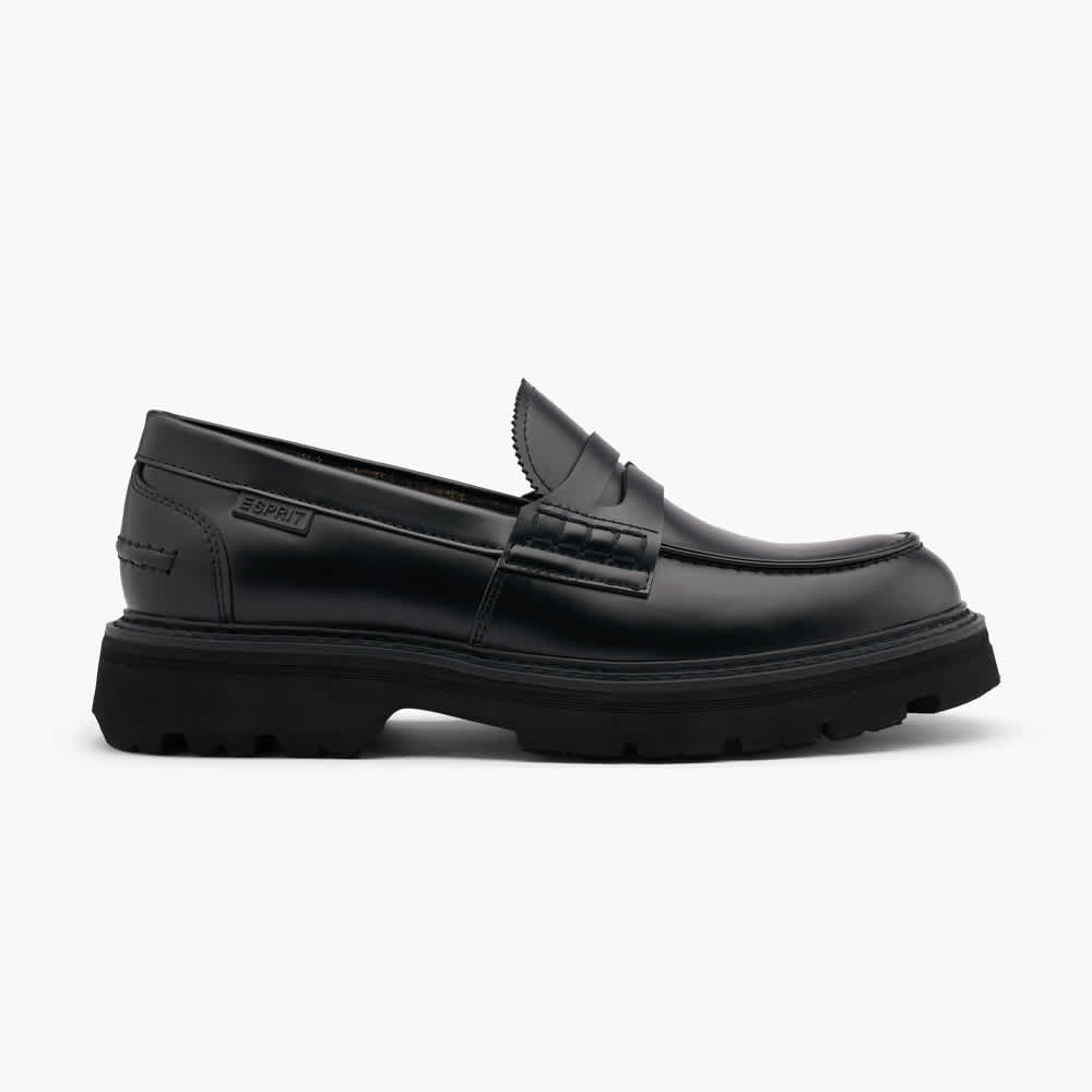 Schwarzer Derby-Loafer in glänzender Optik