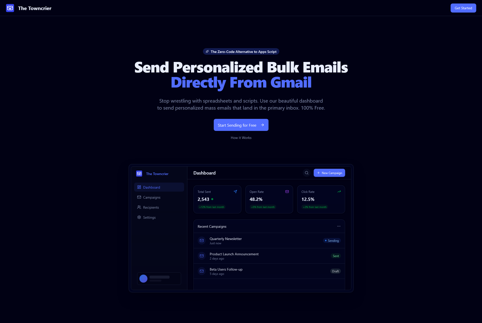 The Towncrier - Email Broadcasting Platform