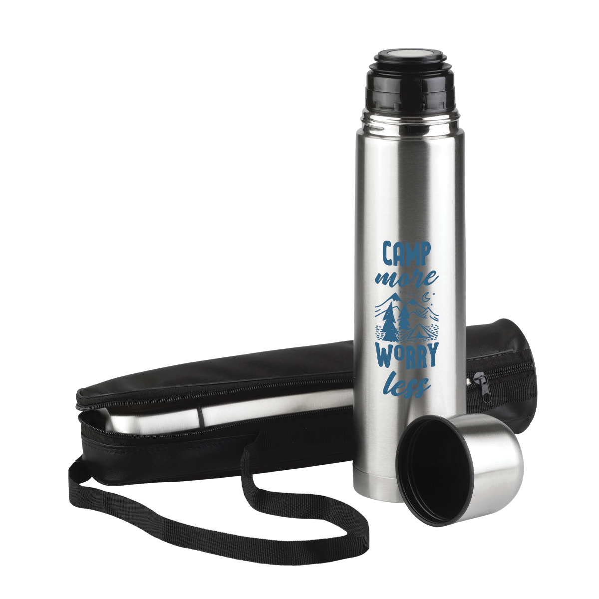 1L Stainless Steel Flask - Silver - Image 68244328a1a773c73c170a34