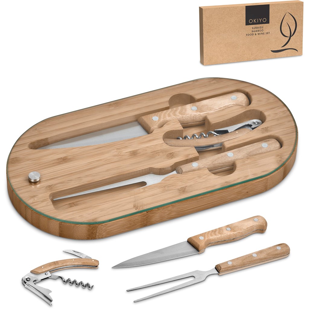 Suraisu Bamboo Food & Wine Set - Image 683dae8605e03dcae92505e4