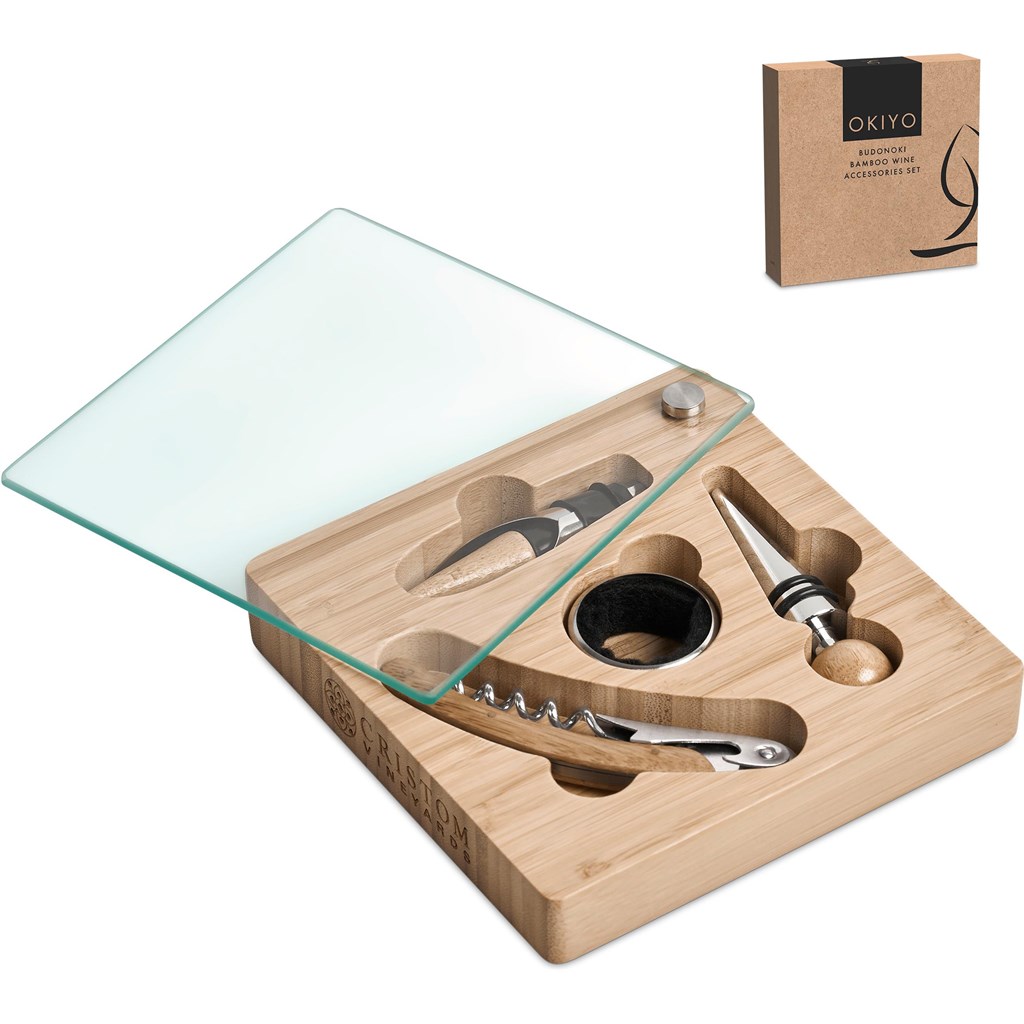 Budonoki Bamboo Wine Accessories set - Image 686670e252eb53d4cf37da80