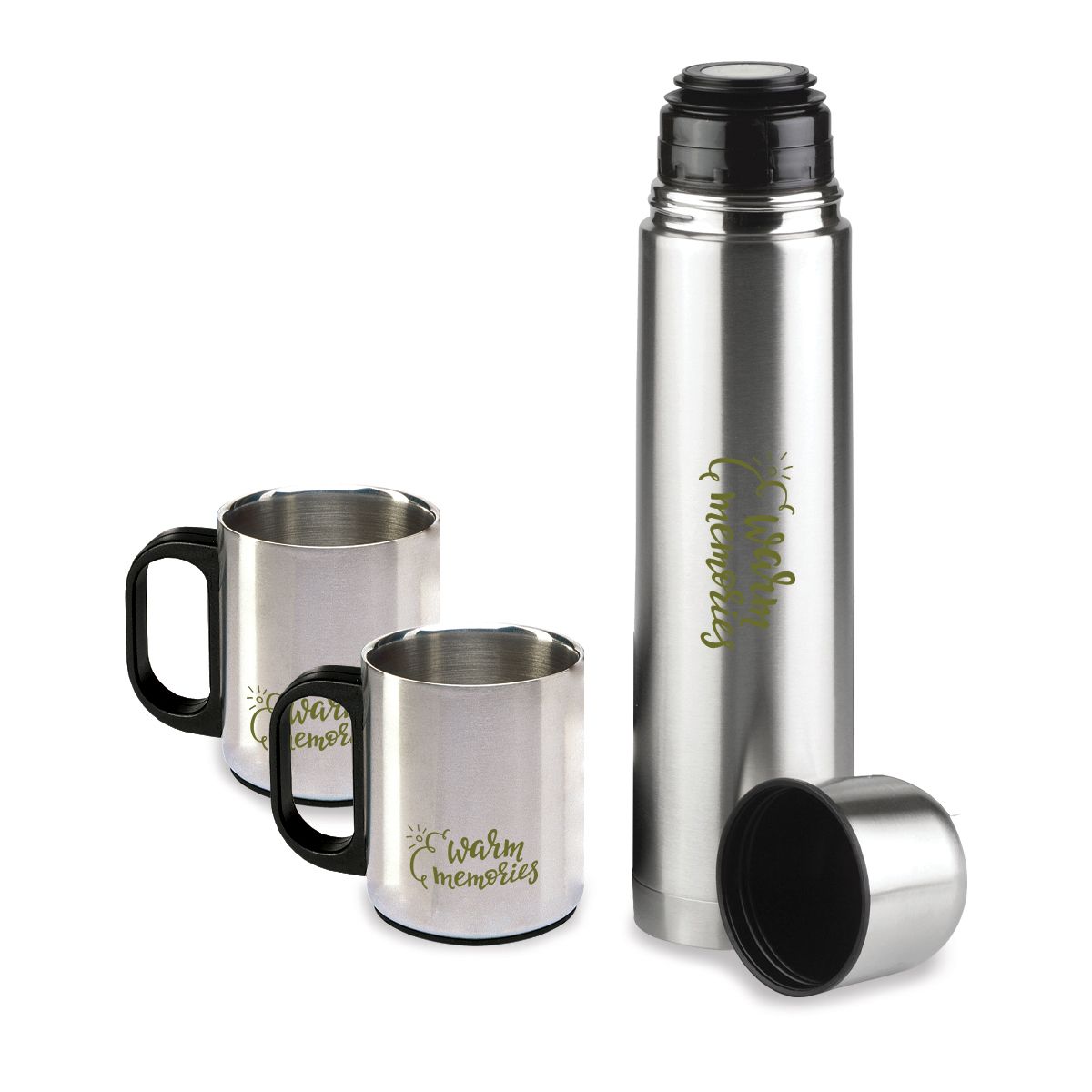 Flask Set 1x500ml Flask+2 x150ml Mugs - Image 68ad5e9d082685352392a15b