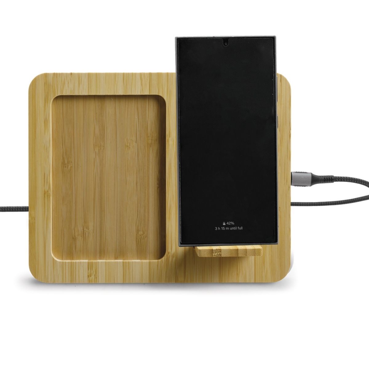 Bamboo Wireless Charger & Photo Frame - Image 68c27959ba61d0475c9843df