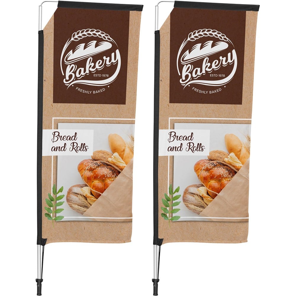 2m Telescopic Flying Banner (Set of 2)