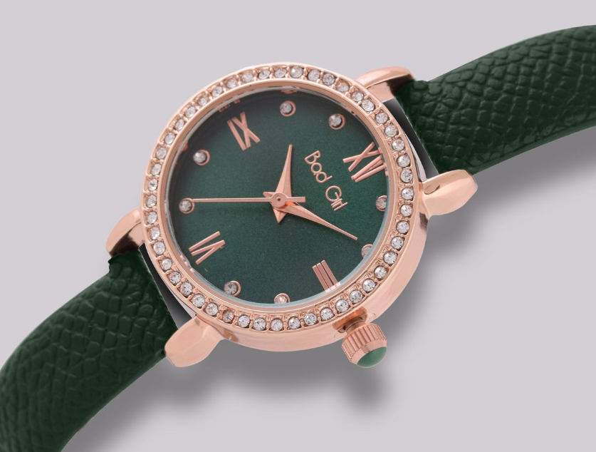 Bad Girl Emerald Stones PU Watch