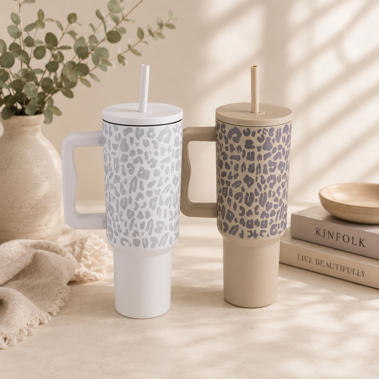 1200ml Leopard Print Travel Mug
