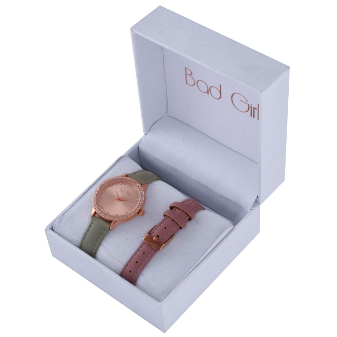 Bad Girl Mirror Duo Strap Watch Set - Image 6a0c388815cb38af415f53cc