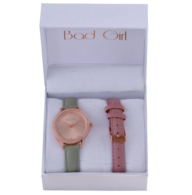 Bad Girl Mirror Duo Strap Watch Set - Image 6a0c388915cb38af415f53cf